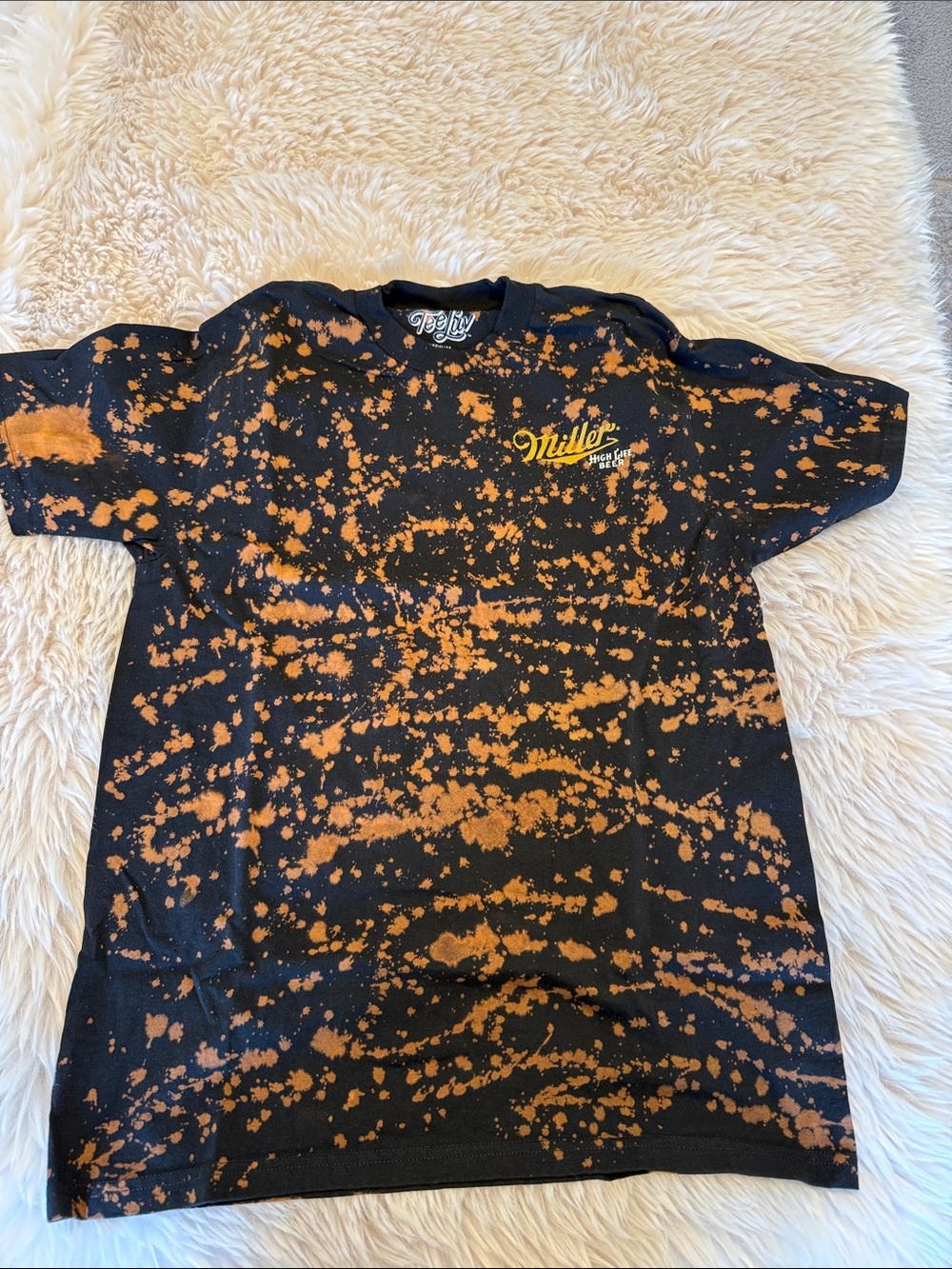 Miller high life Bleached Black Tee